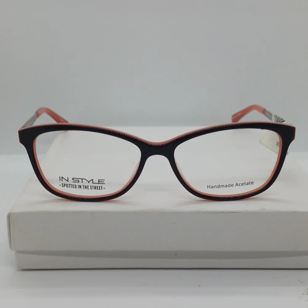 NWT WOMEN'S IN STYLE EYEGLASS FRAMES ISB35 ORANGE BROWN